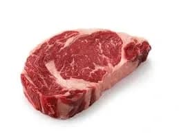 Steak ribeye crud, cu marmorare vizibilă