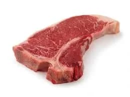 Steak T-bone crud, cu osul în formă de T