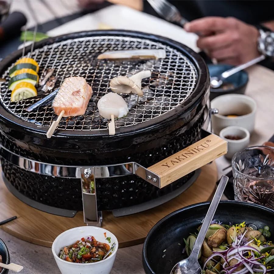 Gratar ceramic de masa Shichirin, rotund, Yakiniku — imaginea 4