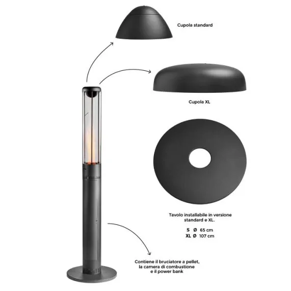 Incalzitor terasa pe peleti, HEAT, Primato - 55cm - Fara masa — imaginea 5