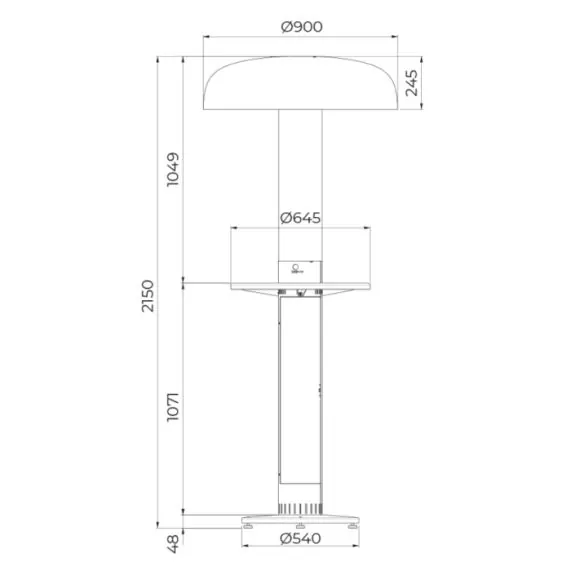 Incalzitor terasa pe peleti, HEAT, Primato - 55cm - Fara masa — imaginea 9