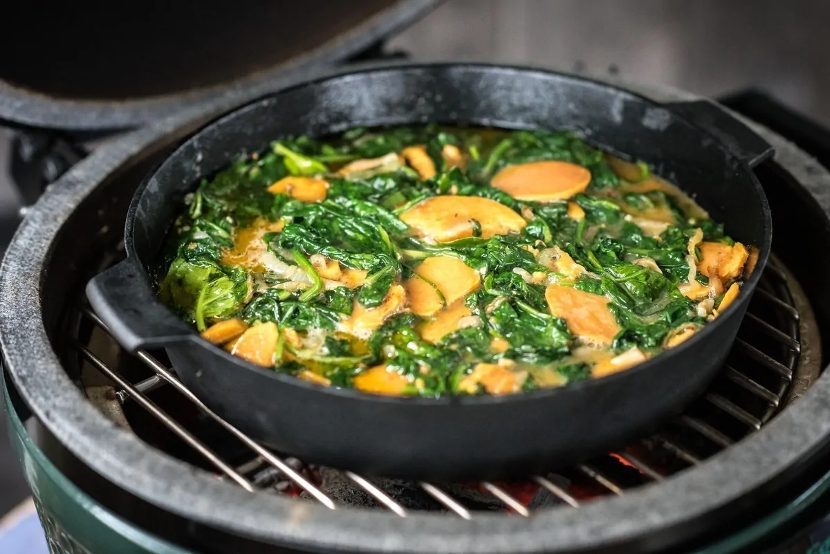 Plita din fonta reversibila, mica, Big Green Egg — imaginea 2