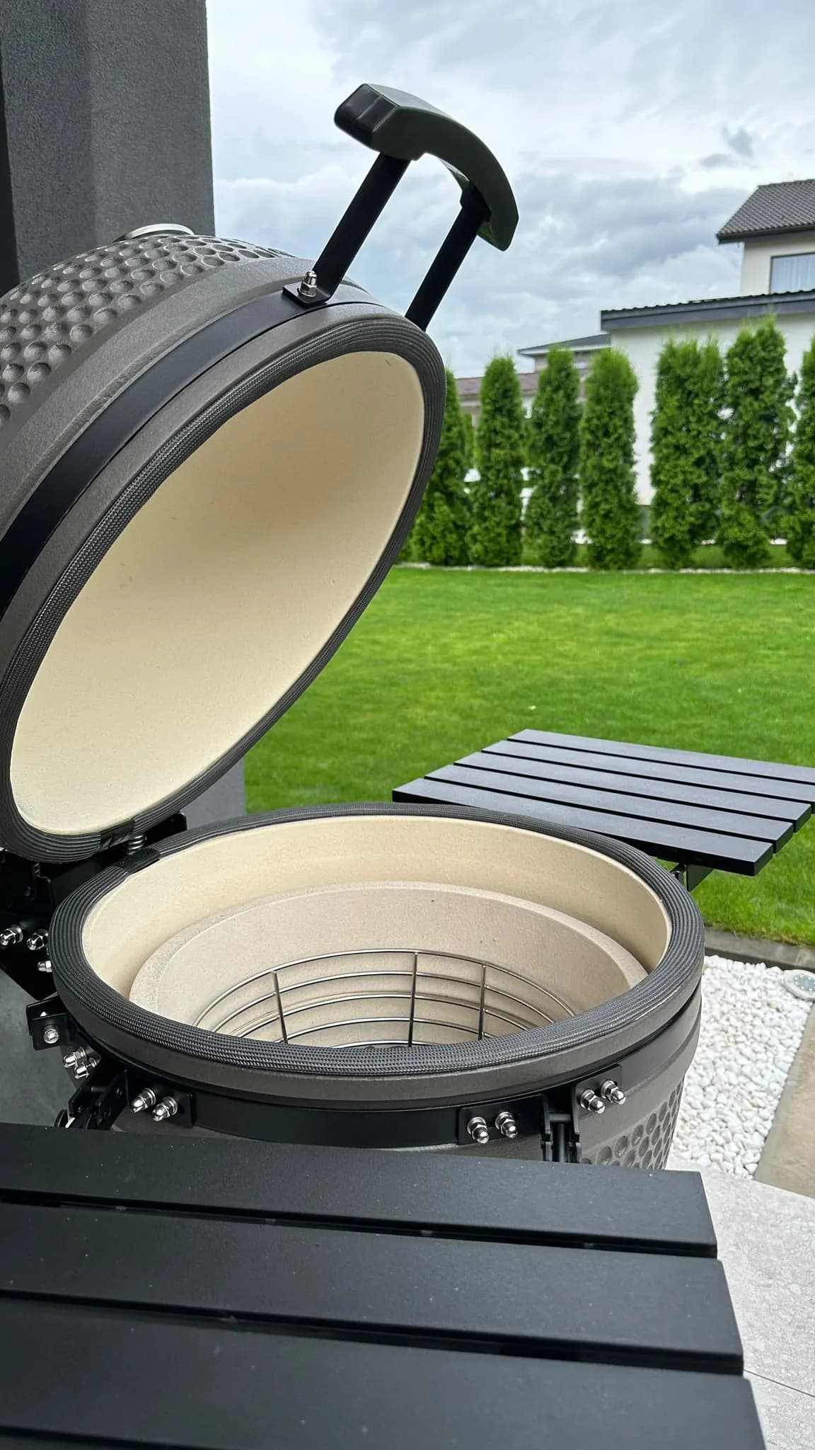 Grătar ceramic Kamado Large Bestcharcoal, set complet — imaginea 4