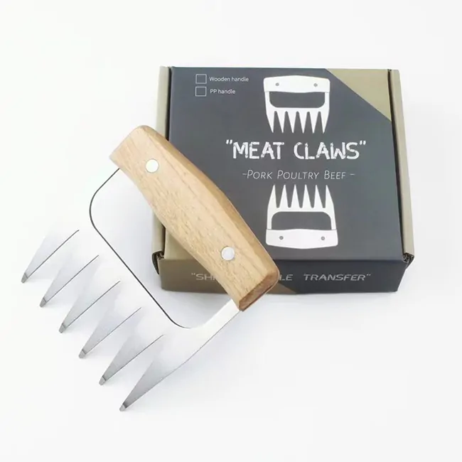 Set 2 bucati de gheare pentru carne cu mâner din lemn, Angeloff — imaginea 3