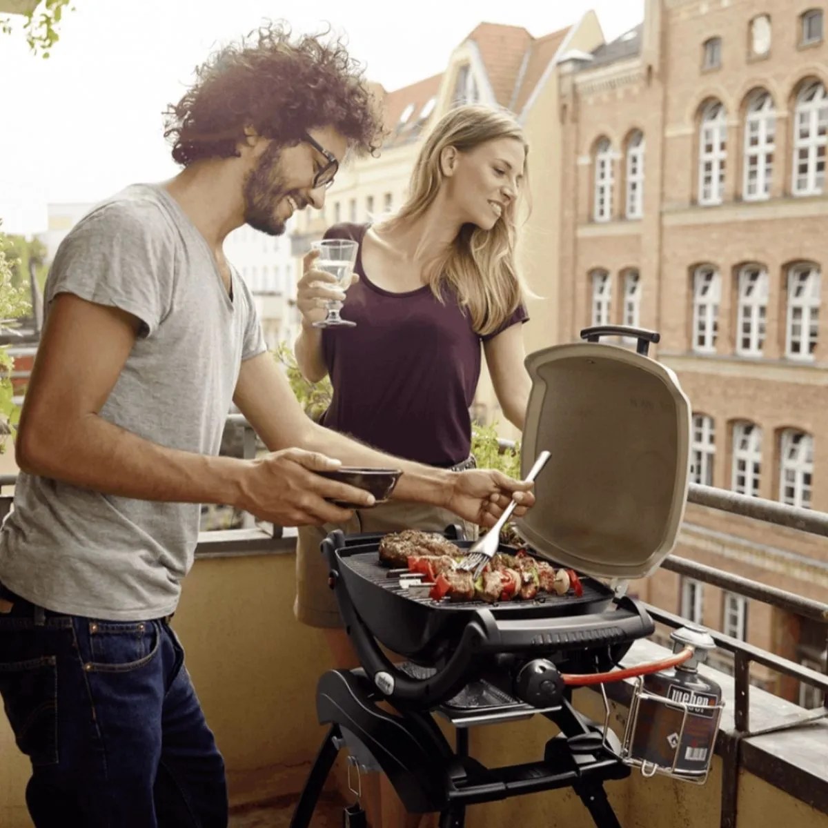 Grătar pe gaz, Q1000, Gri, Weber — imaginea 3