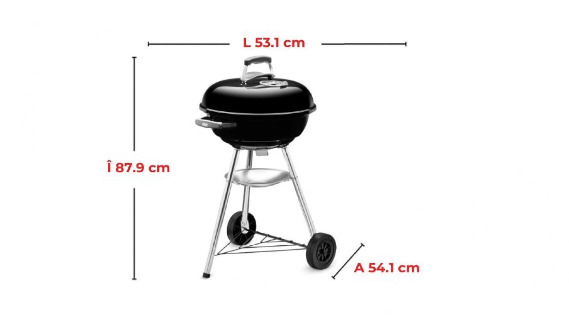 Grătar pe cărbuni Compact, Kettle 47 cm, Negru, Weber — imaginea 4