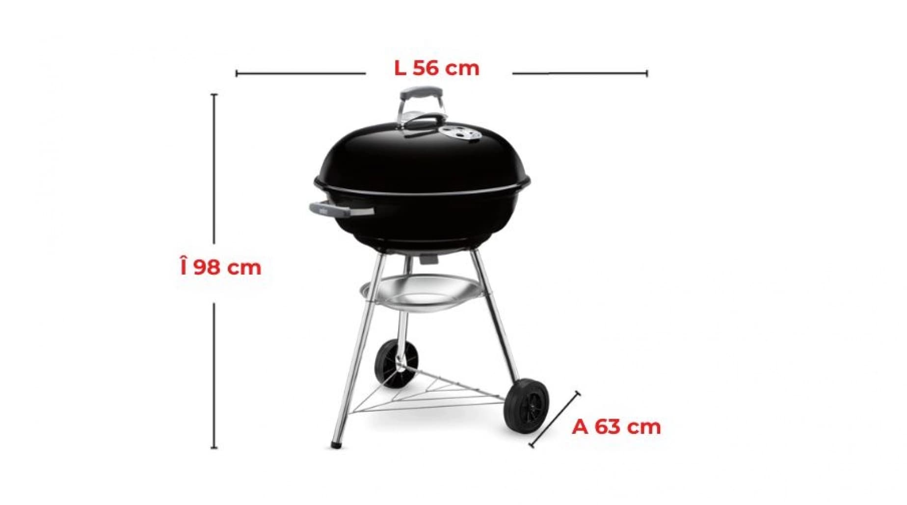 Grătar pe cărbuni Compact, Kettle 57 cm, Negru, Weber — imaginea 5