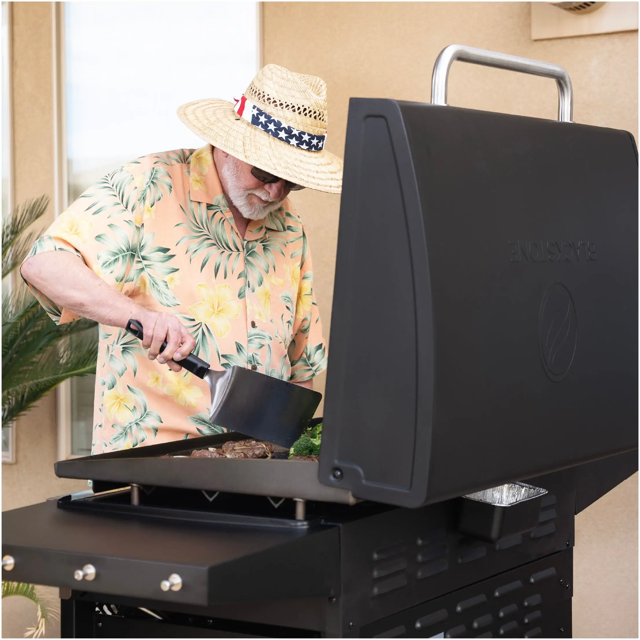 Grătar tip plită pe gaz Blackstone 36" cu air fryer, capac și 4 arzătoare - husă pentru grătar + husă pentru butelie CADOU — imaginea 6