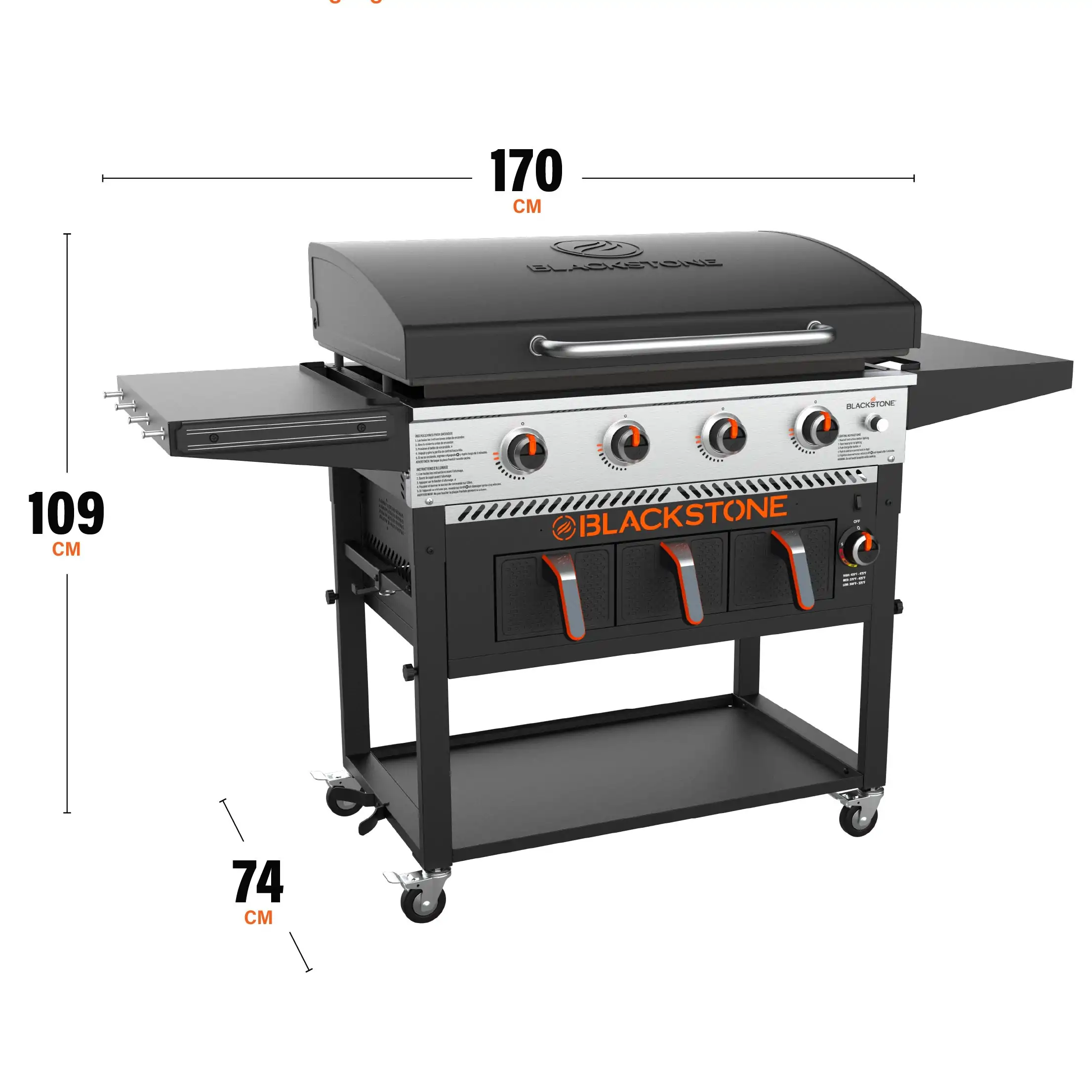 Grătar tip plită pe gaz Blackstone 36" cu air fryer, capac și 4 arzătoare - husă pentru grătar + husă pentru butelie CADOU — imaginea 7