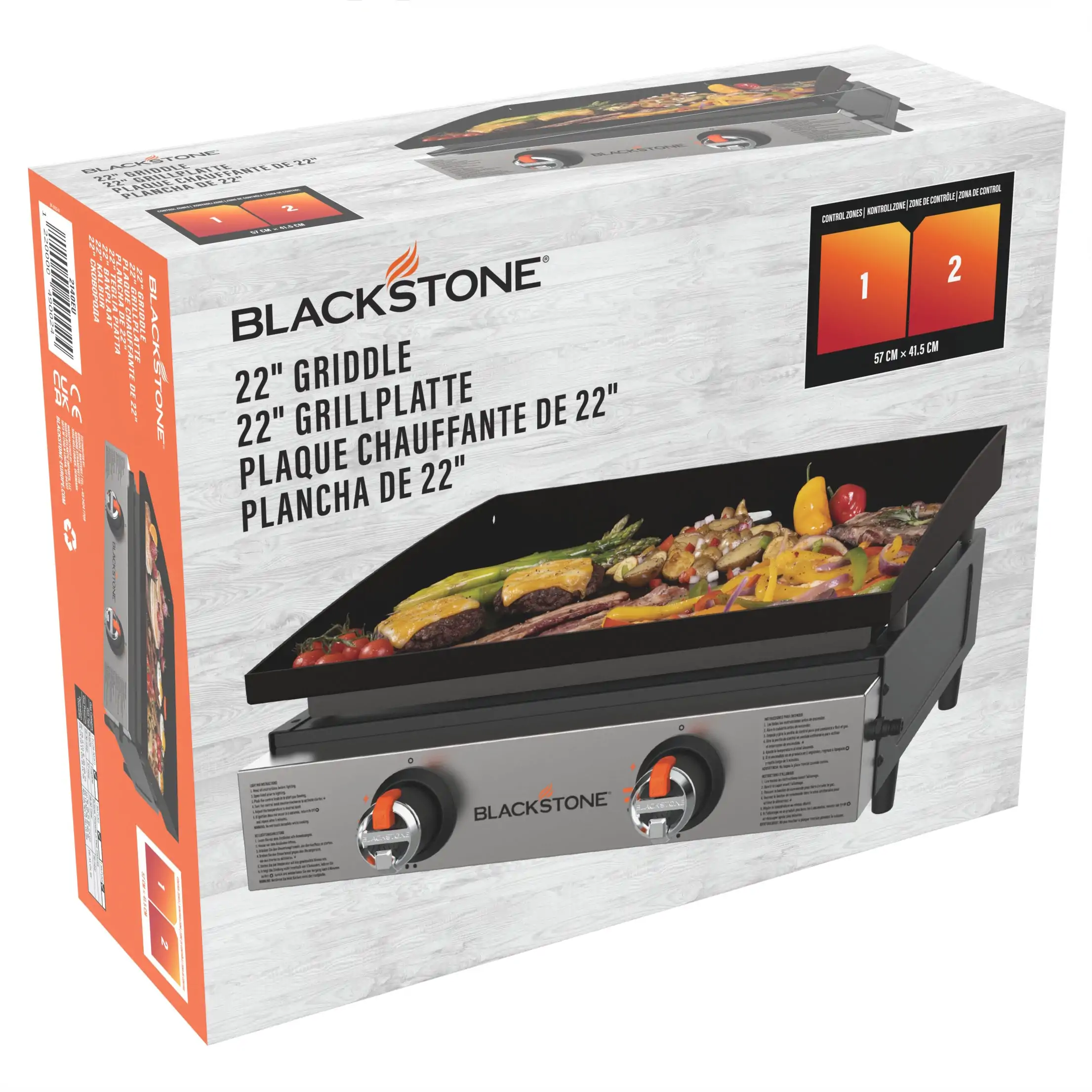 Grătar tip plită pe gaz Blackstone 22", portabil, 2 arzătoare - husă pentru grătar CADOU — imaginea 8