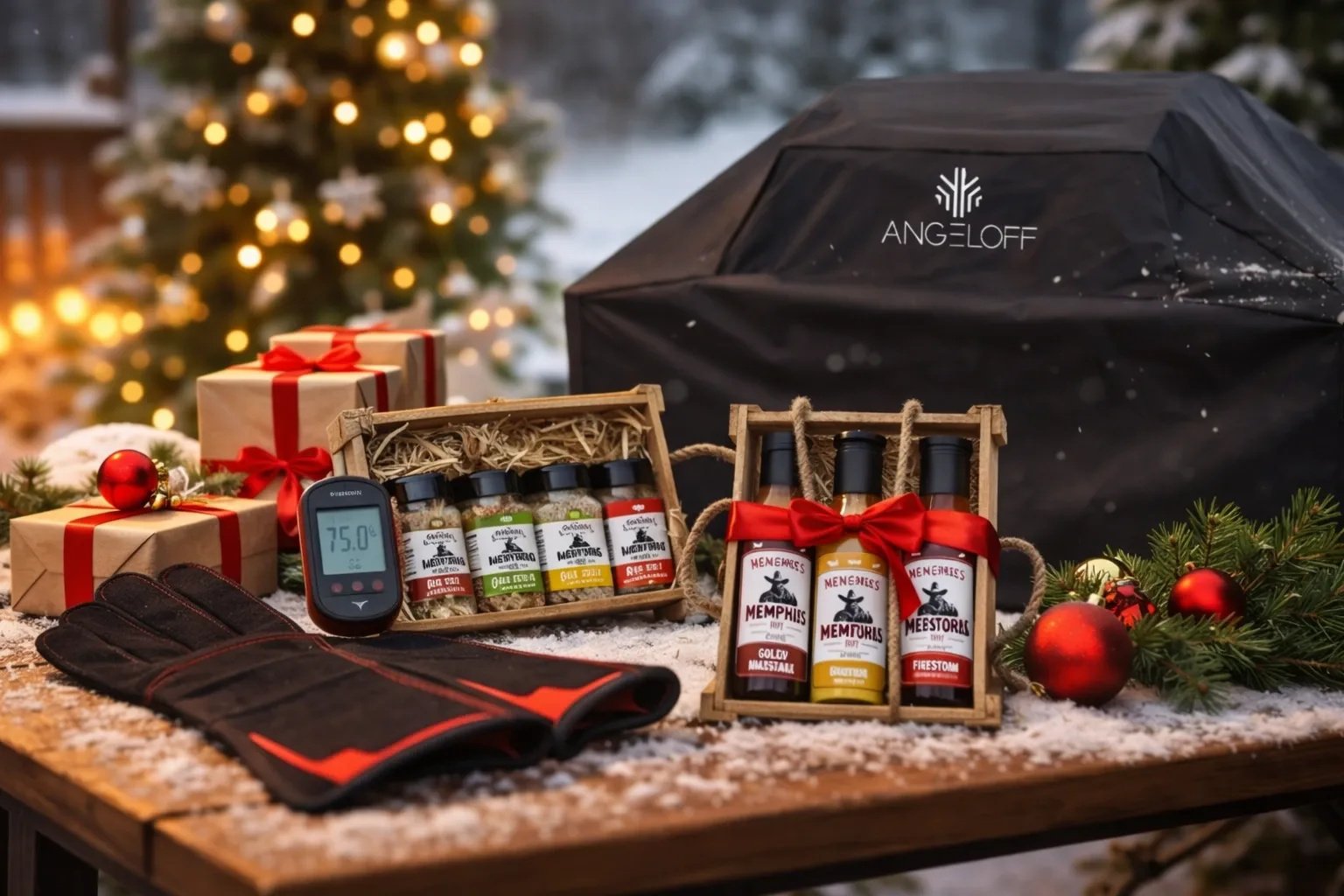 Cadouri speciale de Craciun last minute pachet de condimente pachet de sosuri bbq huse pentru gratar termometru pentru carne