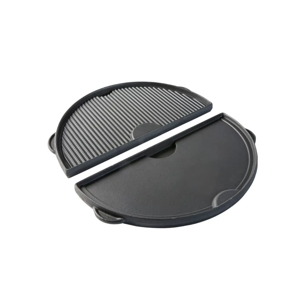 Plita din fonta reversibila, semiluna, pentru Kamado XL, XXL, Big Green Egg