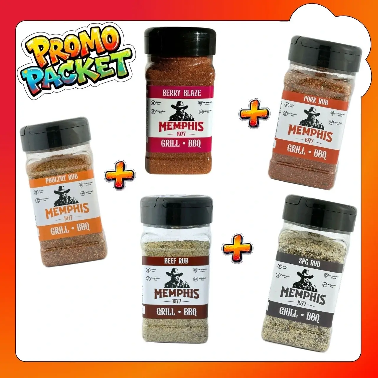 Pachet 5 condimente Rub pentru BBQ - Memphis - Grill & BBQ