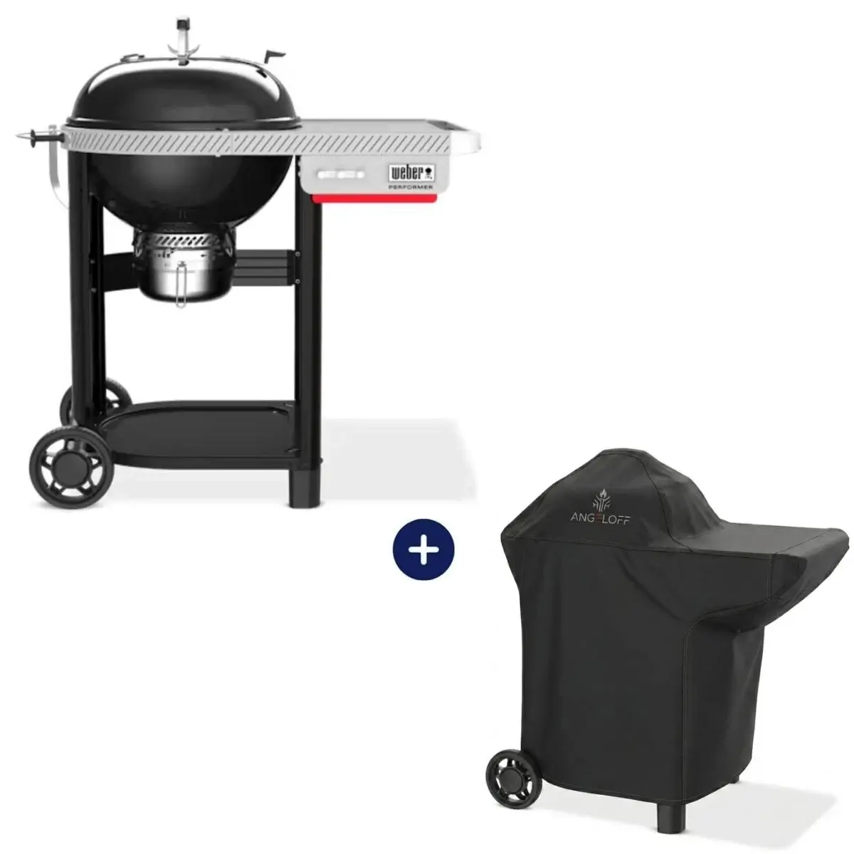 Grătar pe cărbuni Performer BLK 57 cm – Weber + husă de protecție Angeloff cadou