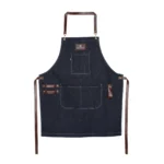 Sort BBQ pentru bucatarie sau grill din material denim cu piele ecologica.