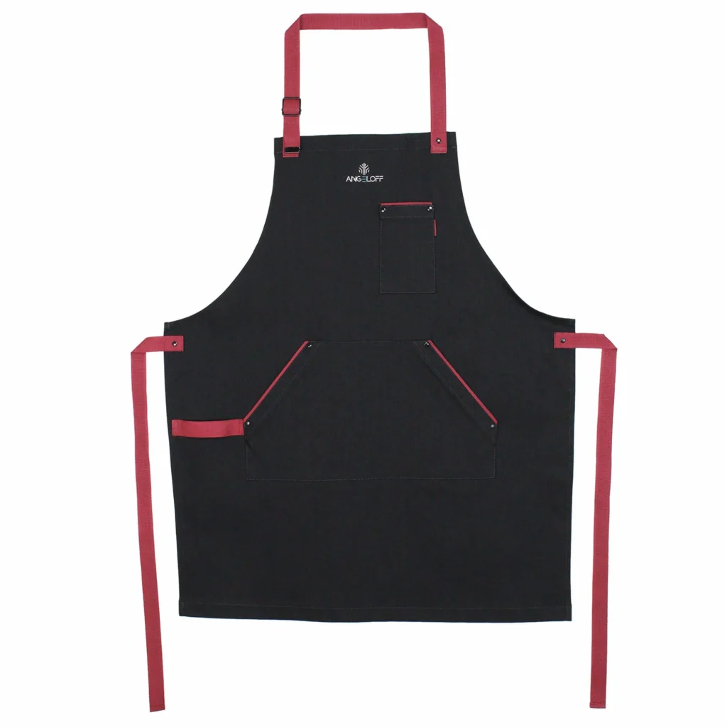 Sort de bucatarie pentru gratar sau BBQ din material denim negru, calitativ.