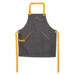 Sort de bucatarie pentru grill sau BBQ, manufacturat de o afacere de familie, din material denim, gri, premium.