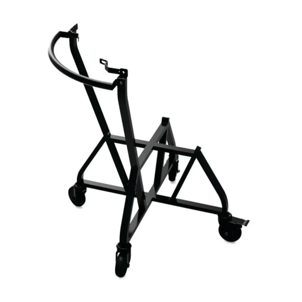 Suport cu maner si roti masive pentru gratare ceramice tip Kamado Big Green Egg ideal pentru manevrarea mai usoara a gratarului