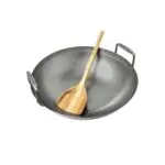 Wok din otel cu spatula de bambus, Big Green Egg