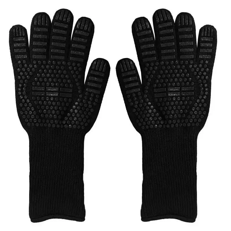 Manusi premium termorezistente negre pentru gratar