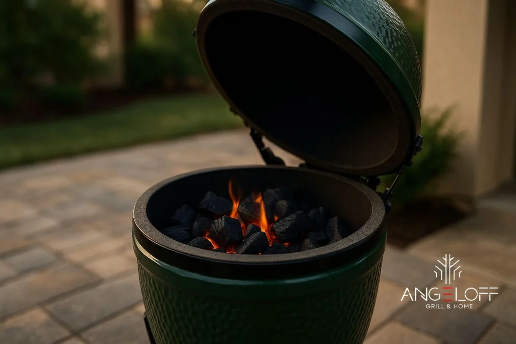 Gratar ceramic tip kamado si carbuni de calitate in aer liber.