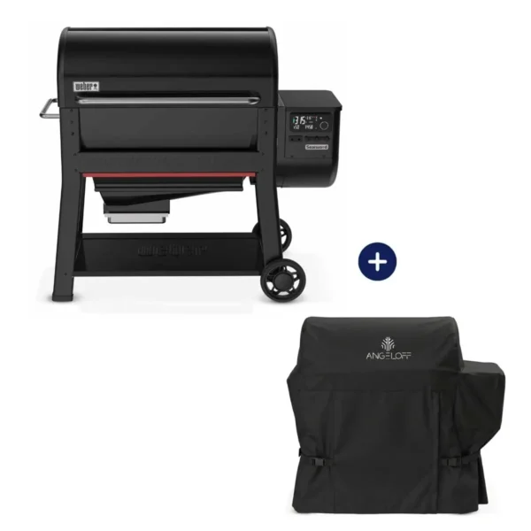Gratar pe peleti Weber Searwood XL cu husa de protectie cadou inclusa in pachet