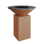 Vatra pe foc OFYR din otel corten cu loc pentru gatit de 85 cm