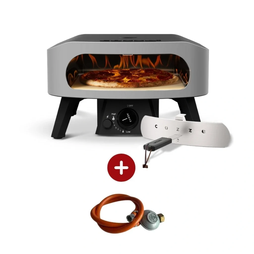 Cuptor pizza pe gaz Classic 34 cm cu piatra pizza integrata si regulator