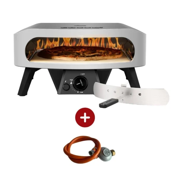 Cuptor pizza pe gaz Cozze 42,5 cm Classic cu piatra pizza si regulator gaz