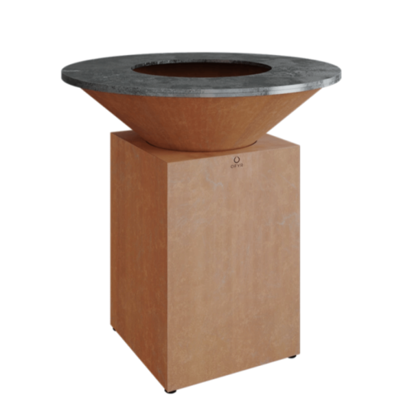 Gratar pe lemne cu plita OFYR Corten 100 cm diametru ruginiu