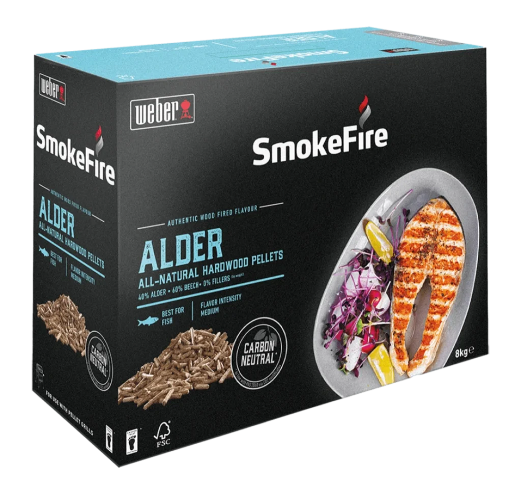 Peleti din lemn de arin Weber SmokeFire Arin de 8 kg ideal pentru gratar pe peleti