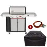 Gratar gradina pe gaz Weber Genesis SP-335W cu regulator si husa impermeabila de protectie pentru gratar inclus in pachet