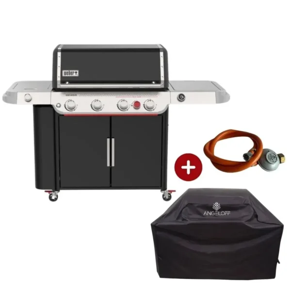 Gratar pe gaz Weber Genesis EP-435 cu regulator si husa impermeabila pentru gratar
