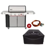 Gratar pe gaz Weber Genesis SP-435 cu regulator si husa impermeabila de protectie pentru gratar inclus in pachet