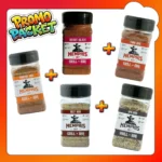 Pachet promotional cu 5 condimente pentru BBQ vita porc pui fructat si baza spg sare piper si usturoi Memphis Grill BBQ