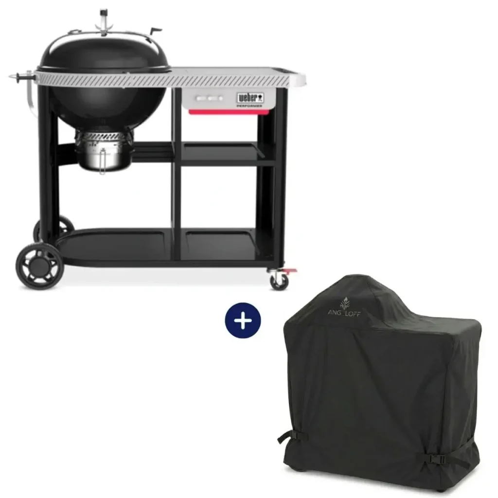Gratar pe carbuni Weber Performer Premium 57 cm cu masa laterala extensibila si husa de protectie cadou
