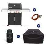 Gratar gradina pe gaz Genesis E325S Weber cu husa pentru gratar husa de butelie și un regulator de gaz