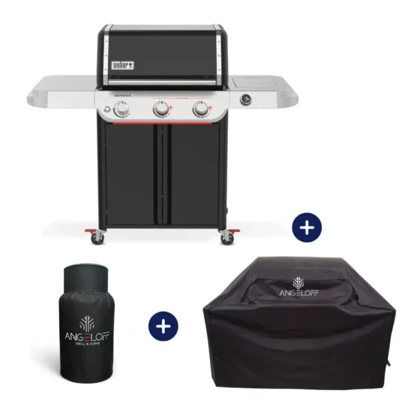 Gratar pe gaz Weber Genesis E-325 cu husa de protectie pentru gratar si husa de butelie inclusa
