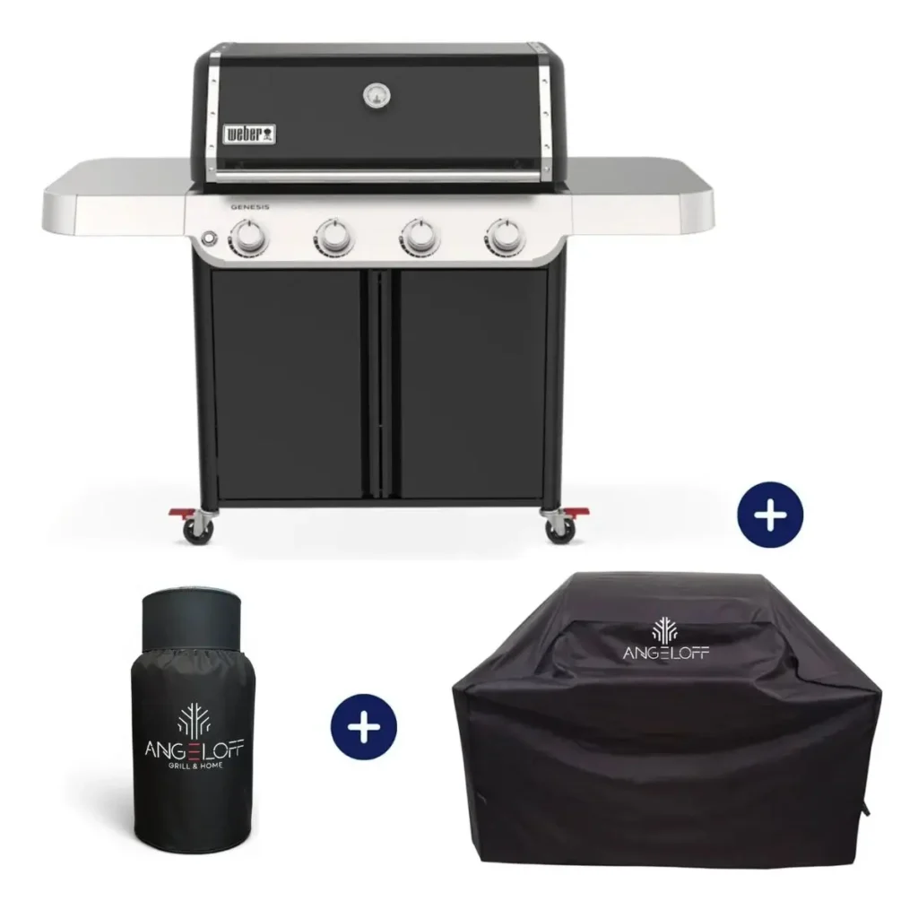 Gratar pe gaz Weber Genesis E-415 cu husa de protectie pentru gratar si husa de butelie inclusa