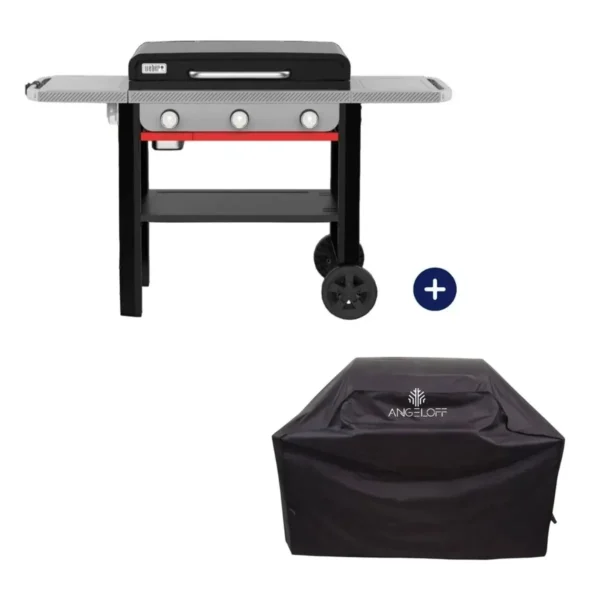 Gratar pe gaz Weber plancha cu 3 arzatoare GP 71 cm cu husa de protectie cadou inclusa in pachet