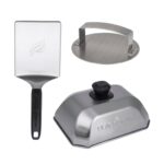 Set smash burger Blackstone, 3 piese: spatulă, presă și clopot