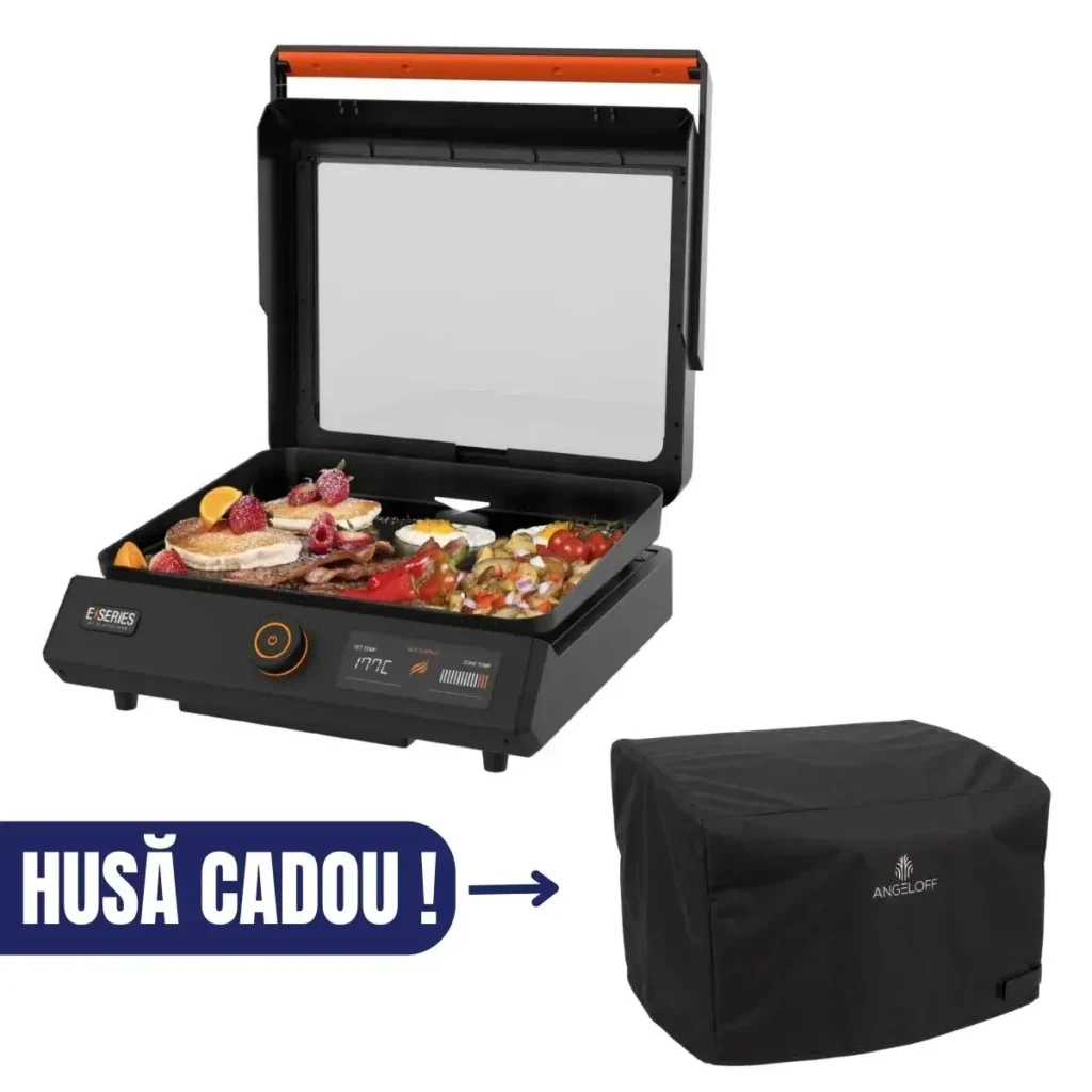 Gratar gradina electric plancha de 17 inch E-series Blackstone cu husa de protectie premium cadou