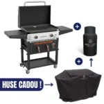 Gratar gradina pe gaz plancha de 28 inch cu air fryer și capac Blackstone cu husa de protectie premium si husa butelie cadou