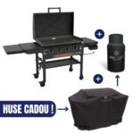 Gratar gradina pe gaz plancha de 36 inch Omnivore Blackstone cu husa de protectie premium si husa butelie cadou